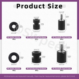 Swpeet 24Pcs M2 M3 Rubber Flight Controller Anti-Vibration Fixed Screws Damper Balls Washer O Rings Assortment Kit, Hardware Spacer Standoffs Soft Mount Vibration Shock Absorber for Flight Controller