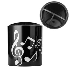 Boerni Music Note Pencil Container, Black Music Notes Melody Theme Pencil Pot Organizer for Desk Music Decoration School Graduation Stationery Gift (Music Note Style)