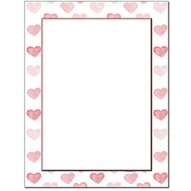 Stamped Hearts Letterhead Laser & Inkjet Printer Paper (100 Pack)