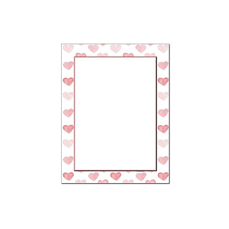Stamped Hearts Letterhead Laser & Inkjet Printer Paper (100 Pack)