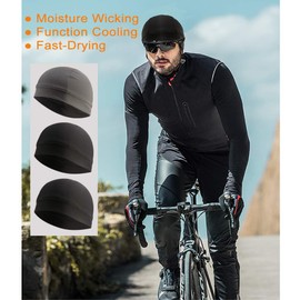 Go-sport 3 Pack Cooling Skull Cap Helmet Liner Sweat Wicking Cycling Running Hat for Men Women