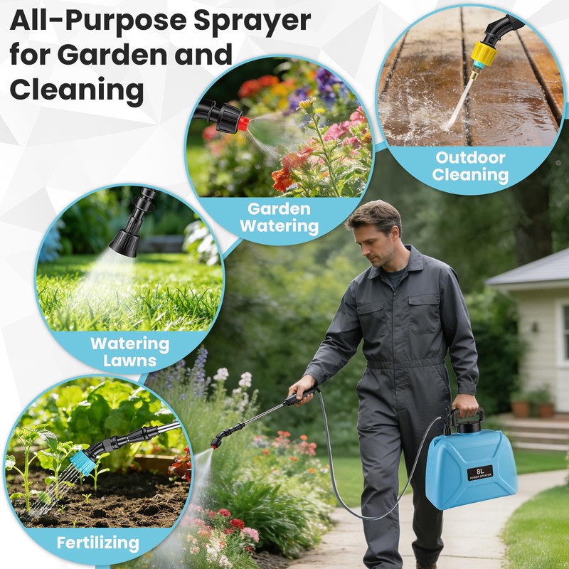 2 Gallon Electric Pump Sprayer in Lawn and Garden, Backpack