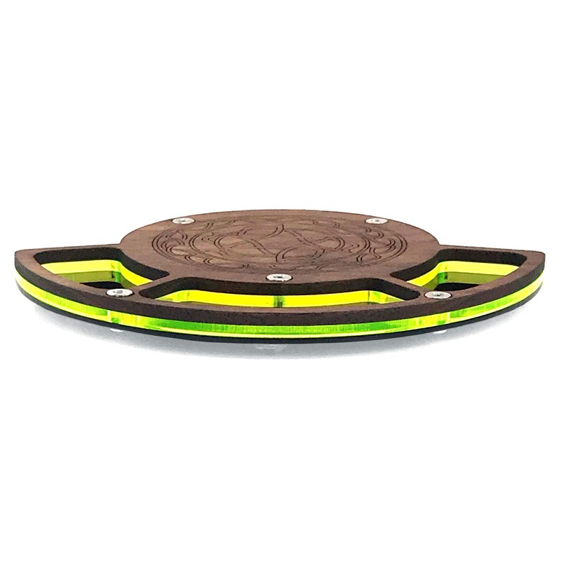 C4Labs Tri-Pocket Solid Walnut Top Dice Coasters: Laser Lime -