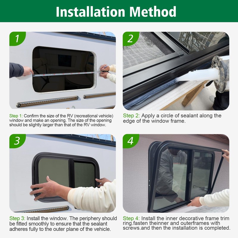 Dulepax Horizontal RV Window, 30" W x 24" H Tinted