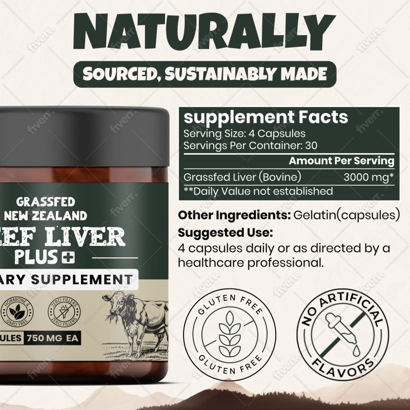 Ancient Crown New Zealand 100% Grass Fed Beef Liver 3000mg