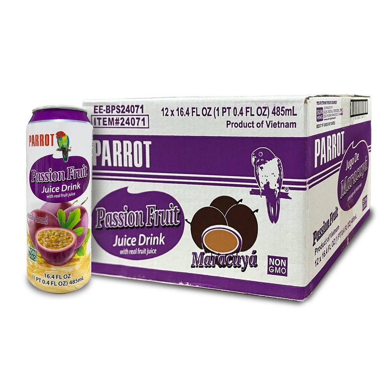 Parrot Brand Passion Fruit Juice Drink 16.4 fl. oz.（Pack of