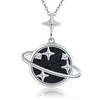 ONEFINITY Saturn Planet Necklace 925 Sterling Silver Planet Space Pendant