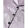 LYANER Women's Striped Silky Satin Pajamas Short Sleeve Top with
