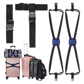 Bytebliss 4 Pack Luggage Straps Set,Suitcase, TSA Approved Travel Accessories with Buckles for Baggage Handbag Connecting,Adjustable Travel Attachment Accessories for Connect Your Luggage Together