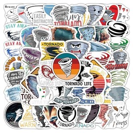 Tornado Stickers 60 Pcs Vinyl Cartoon Weather Sticker for Laptop Water Bottle Skateboard Computer Car Luggage Scrapbook Bike Helmet,Waterproof Funny Cool Storm Decals for Teens Adults Boys