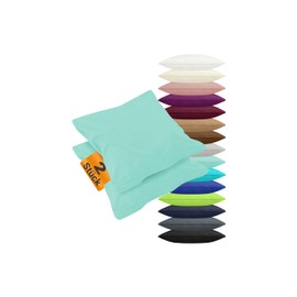 Double Pack – Cushion Covers Made from Jersey Cotton – Modern Pillow Cases in Plain Colour – Available in 6 Modern Colours and 4 Sizes