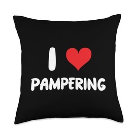 I Love Pampering - Heart - Relax Relaxation Spa Resort Throw Pillow