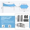 Forceatt 12x14FT Tarp with 2 Poles, Waterproof Anti-UV Camping Tarp