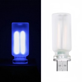 Retro Car Lamp, Touch-Adjust USB LED Automotive Lights, Plug-in Night & Ambient Bulb for Vehicles, Bedroom, Hallway, Desk, No-Pole Dimming (Frosted Blue Light)