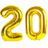 40 Inch Gold Balloon Number 20 Balloon,Jumbo Mylar Foil Helium