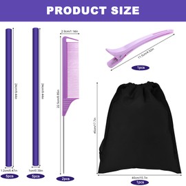 Lafo 40-teiliges flexibles Curler-Set, 2 Größen, Heatless Foam Curler, Twisting Foam Curler Set für Curling Haar, violett
