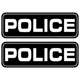 Police Car Magnetic Sign For Off Duty Officers 18"×6" (2 Pack) (Black)