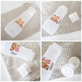 GARASANI 5 Hole Sauce Squeeze Bottle Ketchup Mayonnaise Dispenser with Leak Proof Clear Cover Cap (12oz - 350ml)