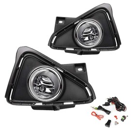 Driving Fog Lights Lamps Replacement for Toyota RAV4 2016 2017 2018 with H16 12V 19W Halogen Bulbs & Switch and Wiring Kit (Clear Lens)