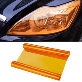 11.88×48 Inches Car Light Self-Adhesive Tint Film Brake Light Headlight Tail Light Fog Light Car Vinyl Wrap Protector Film Auto Modification Cover for Cars, Trucks, SUVs,(Car Light Tint Film)