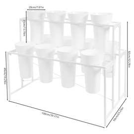 OUKANING 3-Tier Flower Display Stand with 12 Buckets, White X-shape Sturdy Flower Display Stand, Metal Plant Display Stand for Homes, Gardens, Florists and Other Event Decorations