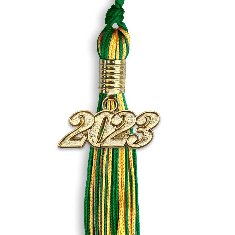 Endea Graduation Mixed Double Color Tassel with Gold Date Drop