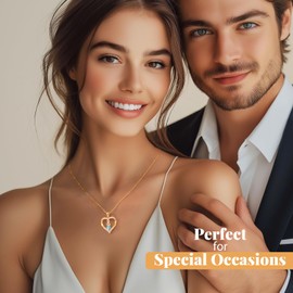 LOUISA SECRET Infinity Heart Necklaces for Women, Gold Plated and 925 Sterling Silver Forever Love Pendant Necklaces, Birthday Anniversary Christmas Jewelry Gift for Her Wife Mom