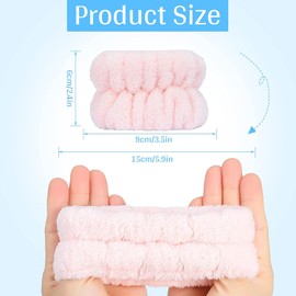 DDSHUN 2Pairs Wrist Spa Washband Elastic Microfiber Spa Wrist Washband Wrist Wash Band Absorbent Towel Wrist Wash Towel for Washing Elastic Hair Band for Women Girls Makeup Bath Sports