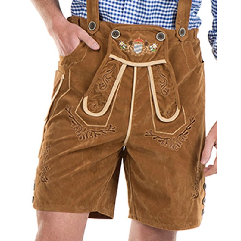 Oskar Deluxe Tan Lederhosen Mens Costume Large