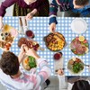 Light Blue Checkered Tablecloth, 54 ×108 Inches Rectangle Blue Disposable