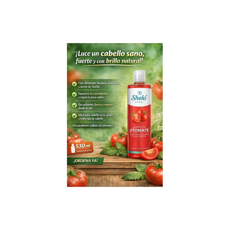 Shampoo De Jitomate 530ml Nutricion Capilar Shelo Nabel