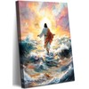 KYHDCJUB Jesus Walking On Water Wall Art Christian Spiritual Painting