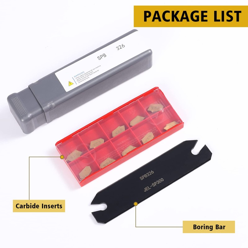 VerRich Lathe Parting tool,Lathe Cut Off Tool SPB326 with 10pcs