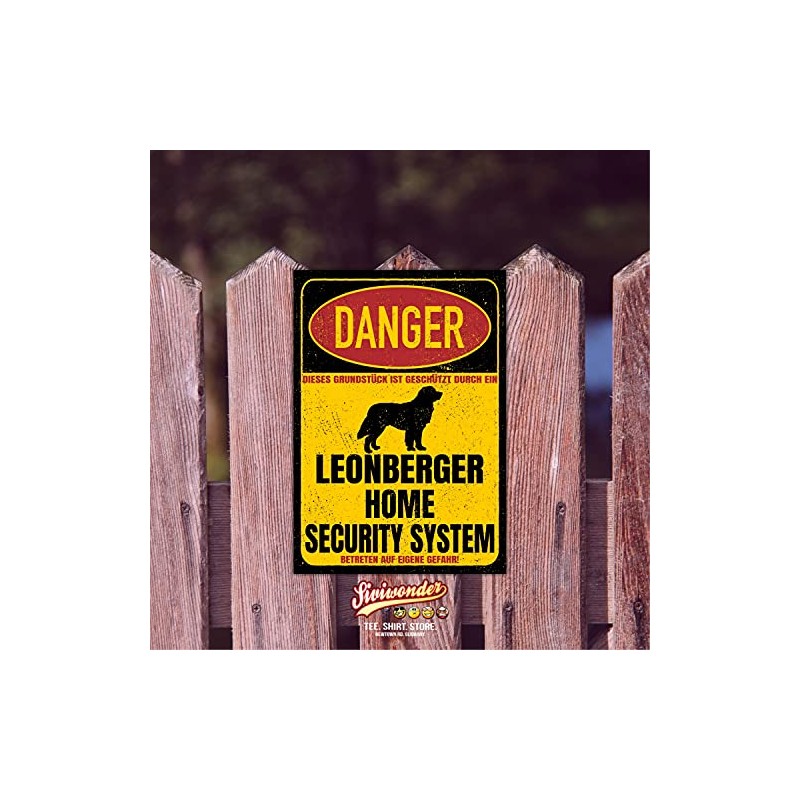 Leonberger Sign Danger Security System Door Sign Dog Sign Dog