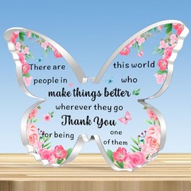 JMIMO Leaving Gifts for Colleagues Thank You Gifts for Women, Butterfly Acrylic Keepsake for Teacher Coworker Boss Volunteer