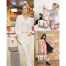 LOVEVOOK Travel Bags for Women, Large Weekend Overnight Hospital Maternity Duffel Gym Waterproof Ladies Holdall Carry On Bag with Shoe Compartment & Toiletry Bag, Khaki