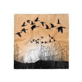 Ambesonne Geese Head Scarf, Reeds Silhouettes in the Sky, Hair Wrap, 27" X 27"