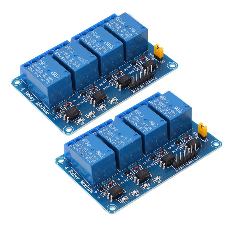 2PCS 4 Channel Relay Module Optocoupler Isolation ABS Solid State