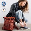 BERLINER BAGS Vintage Genuine Leather Backpack Leeds, Travel Backpack, Laptop