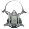 3M Rugged Comfort Quick Latch Half Facepiece Reusable Respirator 6503QL, Gases, Vapors, Dust, Large, Gray/Teal