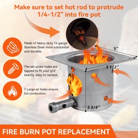 Teonkeeys Grill Replacement Parts Kit for Traeger, Pit Boss, Auger Motor, Induction Fan, Hot Rod Igniter with Fuse and Fire Burn Pot Compatible with Most Camp Chef, Z Grills Pellet Grill Smokers