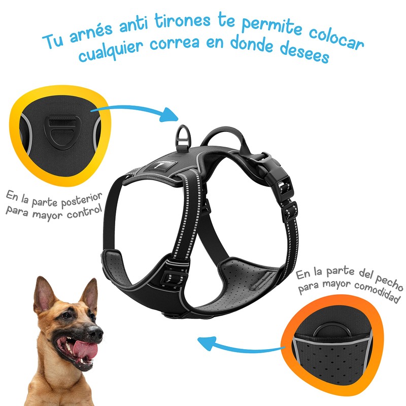 MASCRETTA Arnes Antitirones para Perro con Agarre al Pecho. Arnés