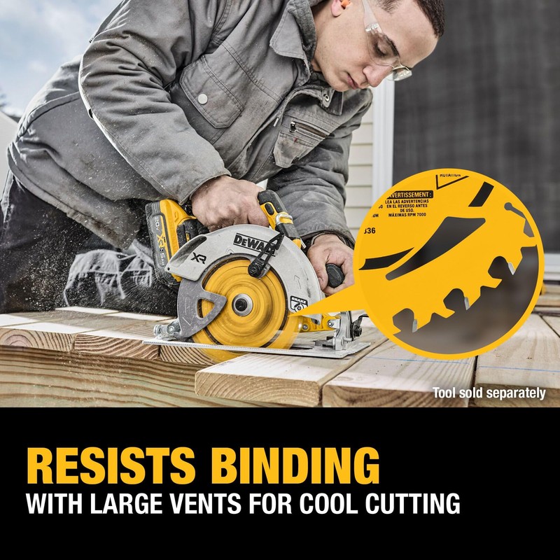 DEWALT 6-1/2 in. 18T and 24T Circular Saw Blade 2-Pack