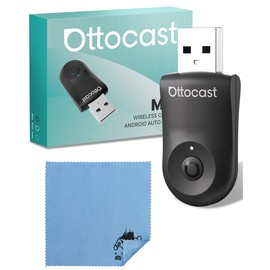 OTTOCAST Mini Wireless CarPlay & Android Auto Adapter, Wireless, Compatible with Genuine Wired CarPlay/Android Auto, Plug and Play, Cleaning Cloth Included
