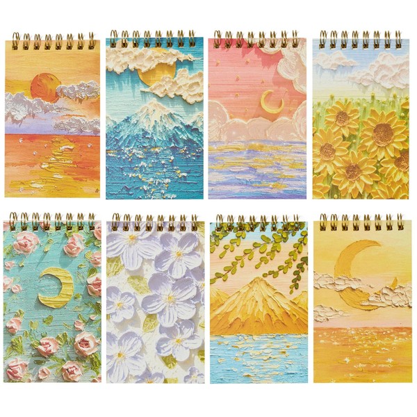 Small Spiral Notebooks - 3x5 Oil Painting Pocket Notebooks With