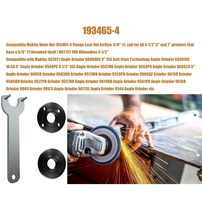 Generic Angle Grinder 193465-4 224399-1 224568-4 Wrench Spanner Metal Lock