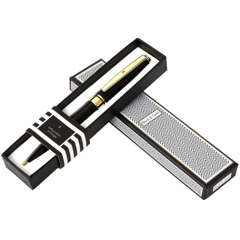 La carterie 76000826 Ballpoint Pen Set Black & Gold with