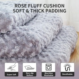 Ycozy Moquette, Pet Bed, 34.6 x 22.8 inches (88 x 58 cm), Rectangle, Rose Corn, For Medium Dogs, Pet Cushion, Anti-Slip, For Winter, Thermal, Cold Protection, Indoor, Washable