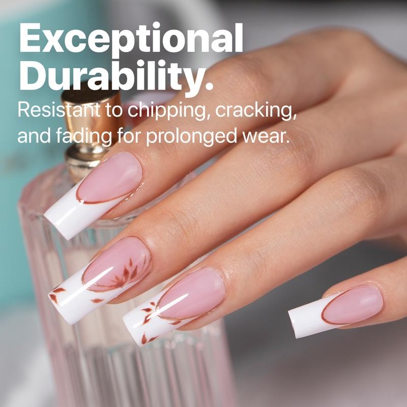 SXC Cosmetics French Tip Press On Nails, Pink Starter Kit,