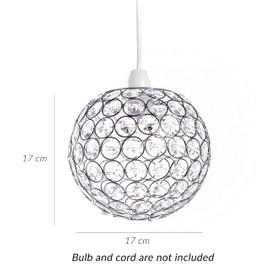 Innoteck Innoteck Compact Acrylic Spherical Pendant Lampshade - for Dinning Living Room Bedroom Home Restaurants Office Bar Caf Lighting Decoration - Chrome